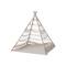 Hello Honey® 43.5" Natural Reclaimed Cotton Crocheted & Teakwood Teepee with Mat